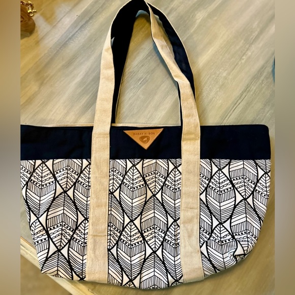 Handmade Artisan Burlap Tote by “Bagay Ki Bon” Creole, “Good Things” - Picture 11 of 11